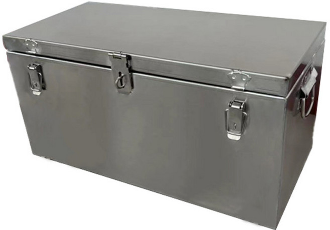 스테인리스 공구 보관함 대형 방수 차량용 트렁크 수납 이동식 철제 작업함, 1개