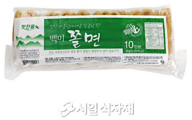 맛찬들 백미 쫄면사리 2kg (10인분) x 5개 50인분 대용량 냉동면 탱탱한면 쫄사리 비빔쫄면