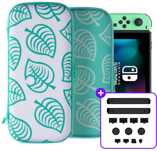 호후 닌텐도스위치 동숲 에디션 파우치 먼지방지키트(13P), 스위치 알로하파우치+먼지마개키트(13P), 1개