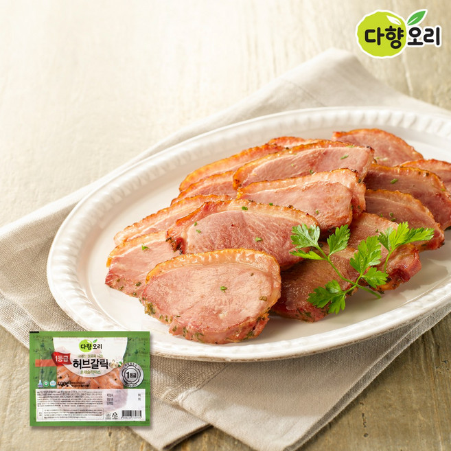 [다향오리] 1등급 허브갈릭 훈제슬라이스 400g*6팩, 1세트, 2400g