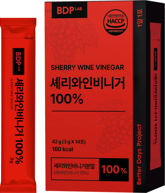비디피랩 셰리와인 비니거 식초 초산 7% 이상 HACCP 정품 인증, 1개, 42g