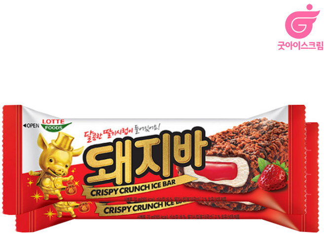 롯데푸드 돼지바 한박스 아이스크림, 40개, 70ml