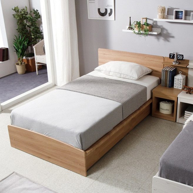 브라보가구 프로스 평상형침대프레임, 오크