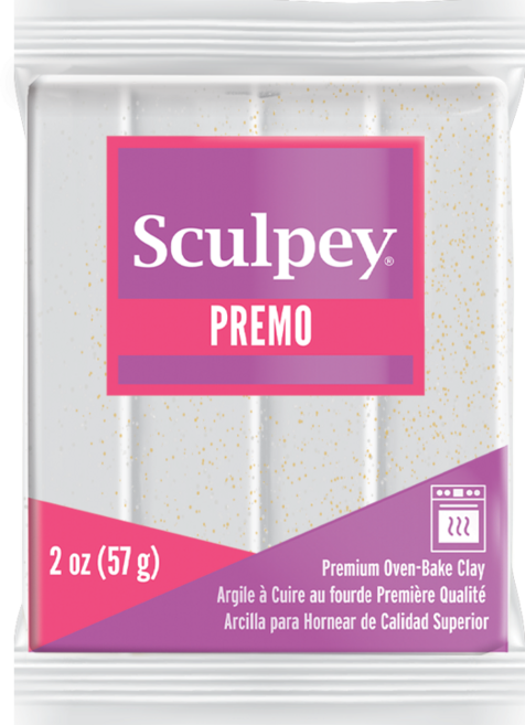스컬피 프레모 57g (Premo 2oz) 전문가용 폴리머클레이, White Gold Glitter(반짝이백금)