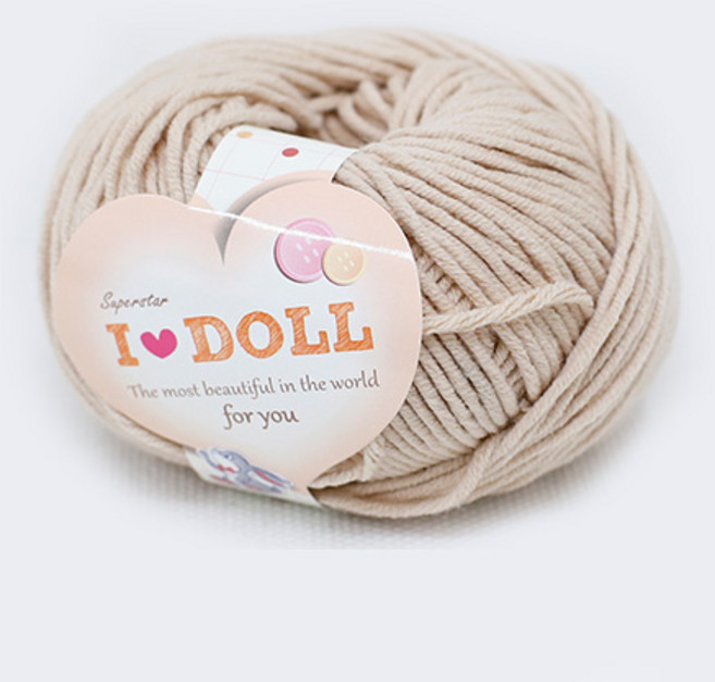 [앵콜스] (10+1)아이돌(낱볼) 인형실 소품실 면사 뜨개실 털실, 14 내츄럴베이지, 1개