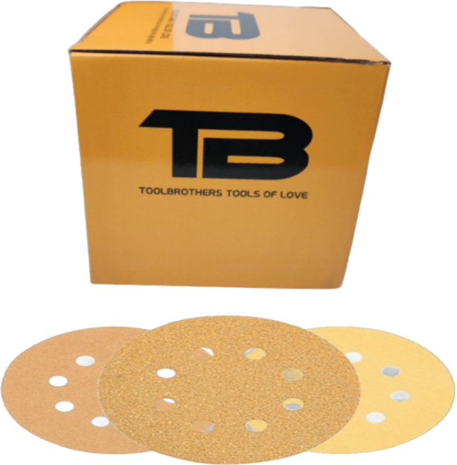 TB 공구브라더스 5인치 샌딩 페이퍼 125mm 8홀 사포 페파, 1통