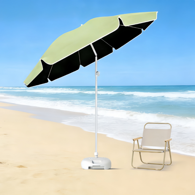 대형 야외 파라솔 자외선 차단 각도조절 휴대용 방수 파라솔 정원 캠핑 풀장 낚시 파라솔 (받침대 미포함), 연두