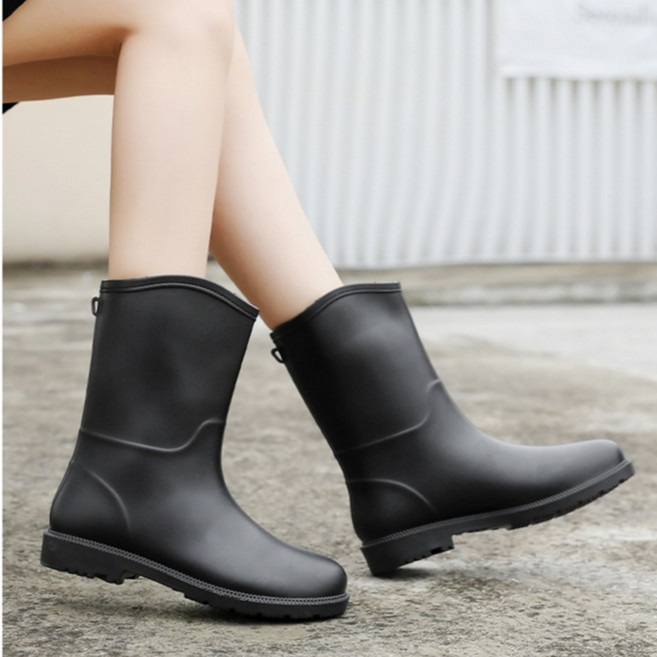 Brilliant 여성 심플 미들 레인부츠 여름 비올때 코디 추천 여자 장마철 장화