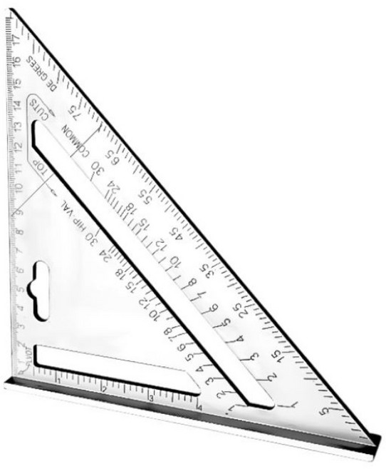 당돌 알루미늄 합금 목공용 삼각자 18cm, 1개