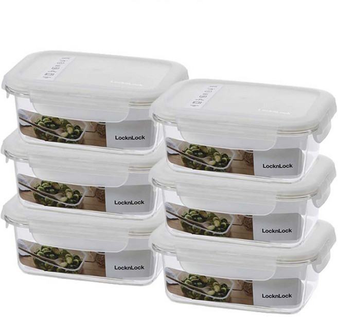 락앤락 테이블탑 직사각 밀폐용기, 6개, 460ml