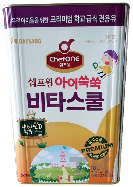 대상 쉐프원 아이쑥쑥 비타스쿨 식용유 18L 1개