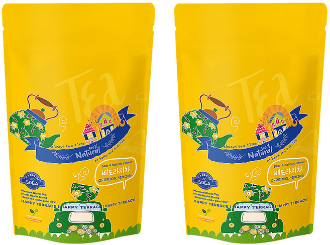 50+50티백 국산 배도라지차 삼각티백, 50개입, 2개