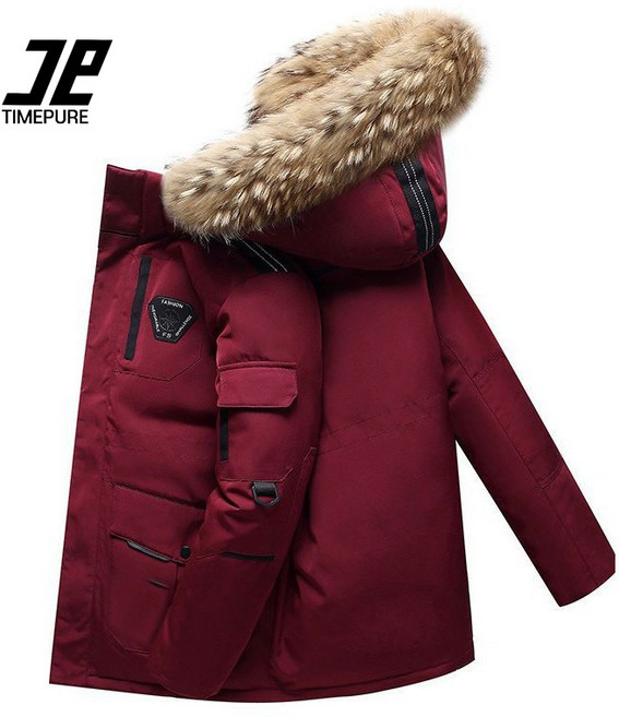 겨울 남녀공용 커플 다운 패딩 카고 점퍼 리얼 카라 패딩 점퍼 후드 다운 패딩 따뜻한 겨울 패딩