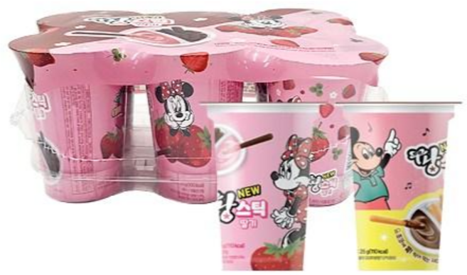 미키 팡스타 스틱 딸기 찍어먹는 초코 막대 과자, 36개, 25g