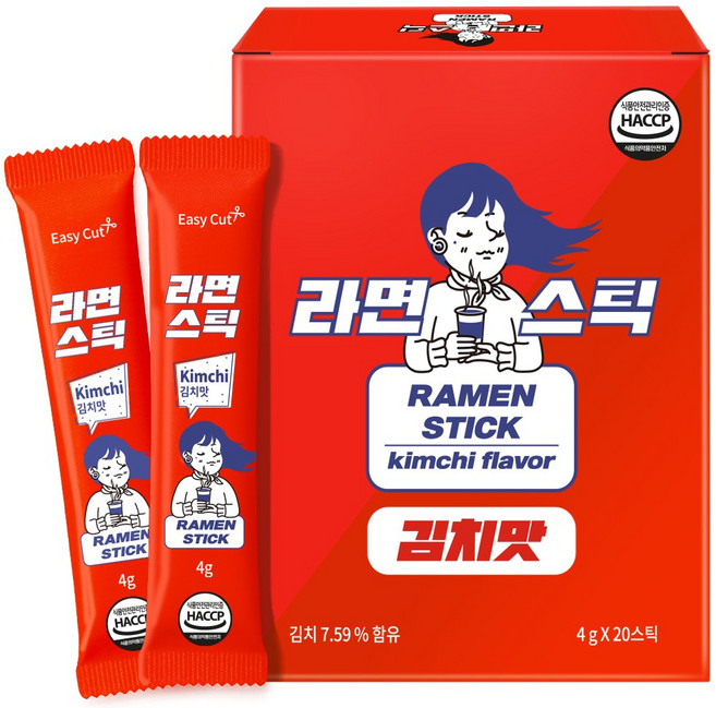 라면스틱 김치맛, 1개