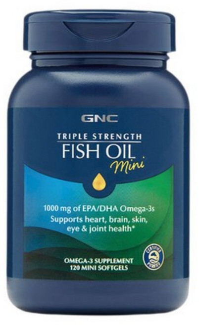GNC Triple Strength Fish Oil Mini 240 Softgels 피쉬오일 미니, 1개, 120정
