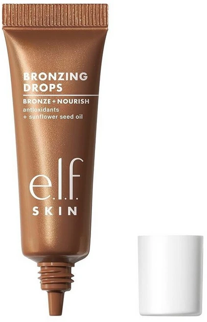 E.l.f. SKIN 브론징 드롭 미니 얼굴과 피부를 위한 리퀴드 브론저 햇볕에 키스한 글로우 만들기 비타민 E 함유 비건 및 크루얼티 프리 퓨어 골드 138811, 0.33액량 온스(1개입), 순금 - 쿠팡