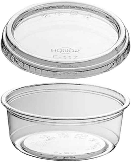 엠엔피 일회용 투명 델리용기 디저트 샐러드 포장용기 8온스 평뚜껑, 1개, 100세트