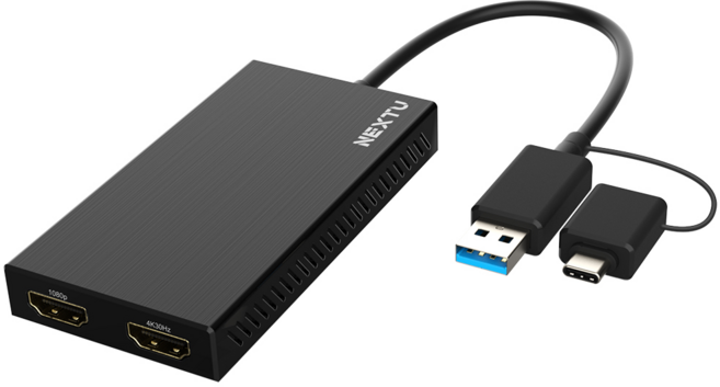 NEXT-5322TCH-DUAL 노트북 USB 3.0 C타입 A타입 콤보 to TV HDMI 듀얼 모니터 아답터 확장 복제 회전 맥북, 1개