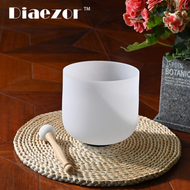 싱잉볼 악기 명상 Diaezor 화이트 프로스트 석영 크리스탈 노래 그릇 CDEFGAB 노트 소리 치유 및 말렛 포함 8 인치 440Hz 432Hz, 1개, 5) 440Hz Note G