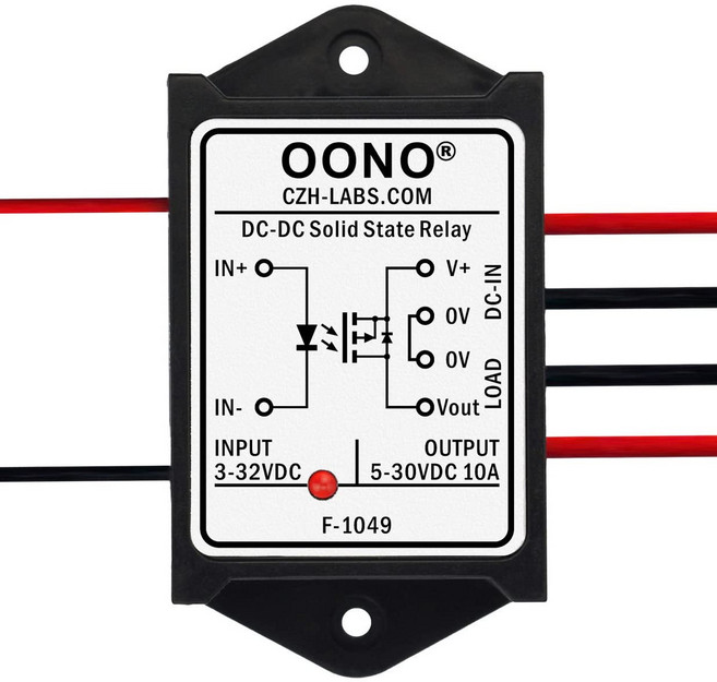라즈베리-파이 아두이노 ESP32 PLC MCU DSP용 유선 DC-DC 10Amp 절연 솔리드 스테이트 릴레이 모듈 SSR 3-32VDC 출력 5-30VDC, 유선 DC-DC 10암페어 절연 솔리드 스테이트 릴레이