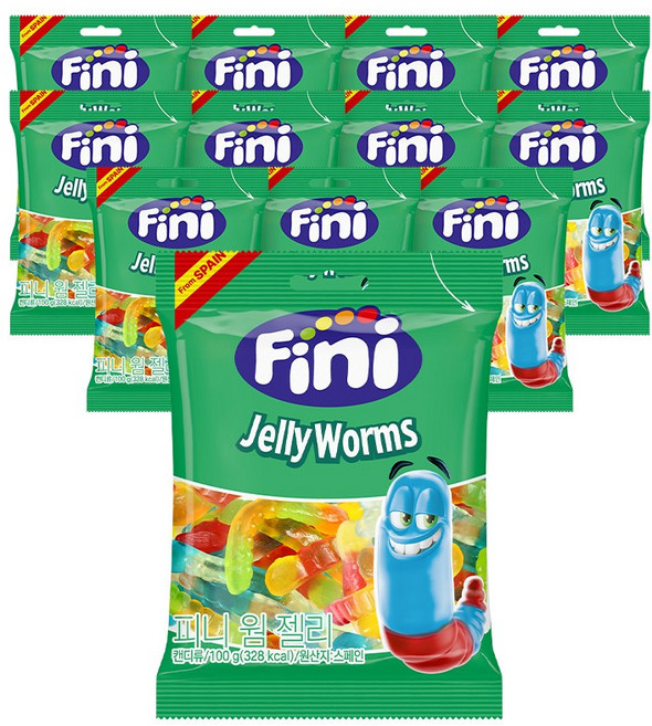 Fini 피니 웜 젤리, 100g, 12개