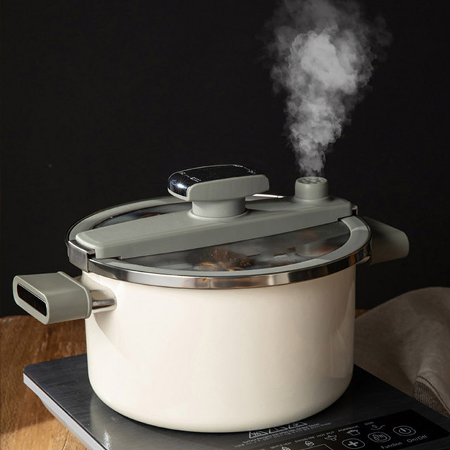 이지프레스 IH저압냄비 압력솥 대용량 진공냄비 인덕션용냄비, 1개, 베이지, 6L