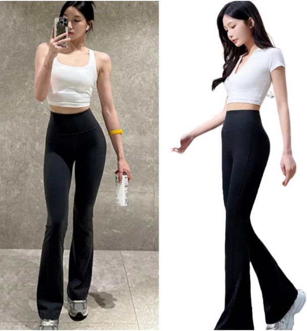 VEETIZ 여성 부츠컷 레깅스 와이드핏 요가바지 필라테스 팬츠 헬스 운동