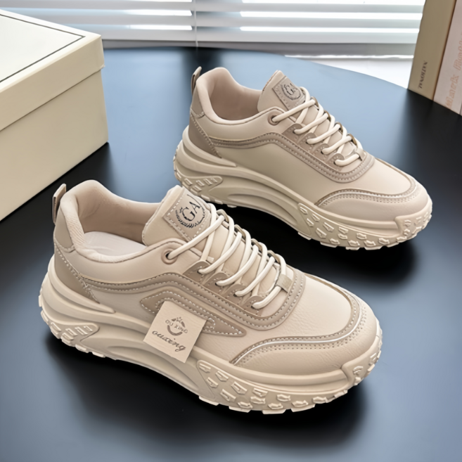 POMTOR여성용 러닝화 쿠션 통굽 5cm 통굽 스니커즈 발편한 경량운동화