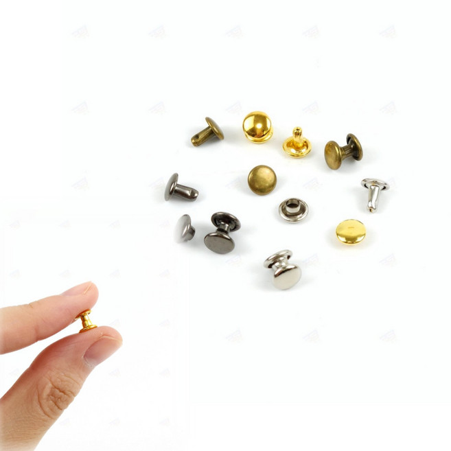 6mm 가죽공예 양면 리벳 고정단추 볼록 가시메알 DIY 부자재 신주 양면징 가방 만들기 부자재, A 실버, 1개
