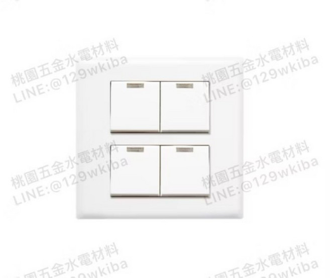 Suzone樹榮電工 新普系列110V四按板螢光開關 SP-5848 (附發票) - 安全節能, 1個