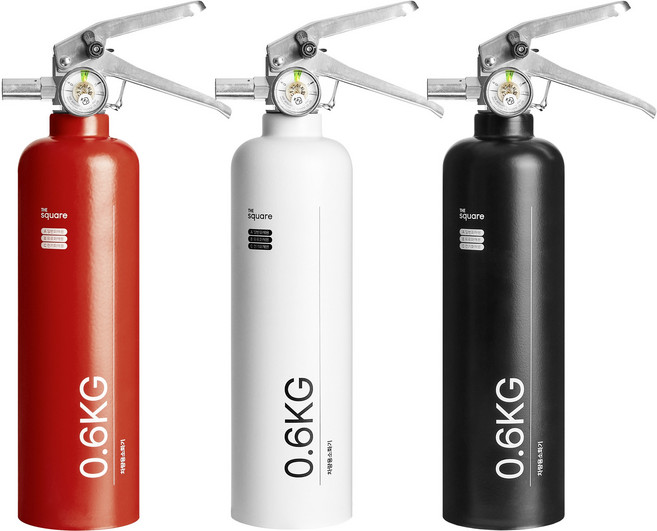 더스퀘어 0.6kg 자동차겸용 ABC 분말소화기, 블랙, 1개