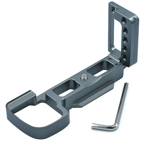 FEICHAO 알루미늄 퀵 릴리스 L 플레이트 홀더 핸드 그립 마운트 어댑터 브래킷 소니 알파 A6400 카메라용, 03 Grey, 01 빠른