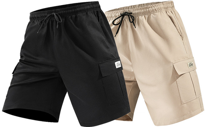 1+1 남자 반바지 카고 반바지 여름용 밴딩 기본 범록-8528