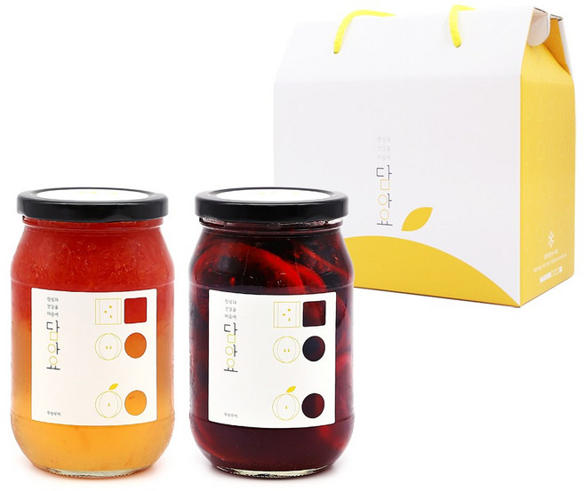 담아요 수제청 2구 선물세트, 1세트, [2구]자몽청+베리청540g