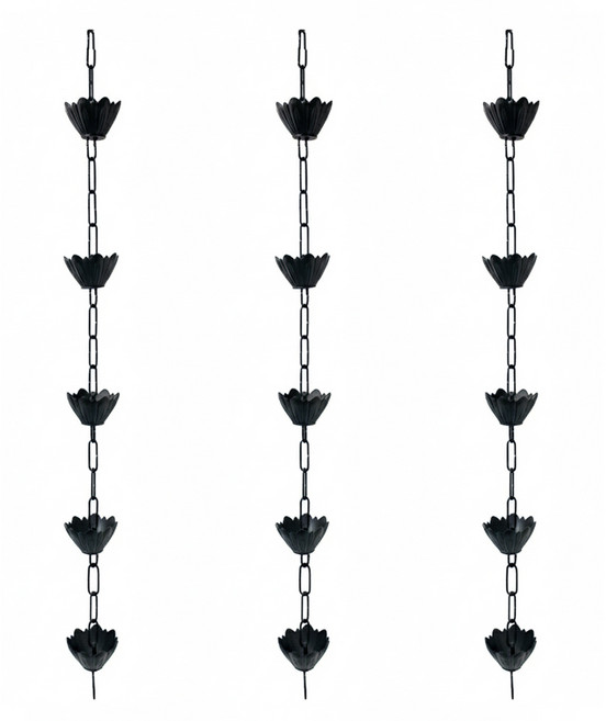 파파가든 처마 빗물받이 (꽃잎형 레인체인 1m), 3개