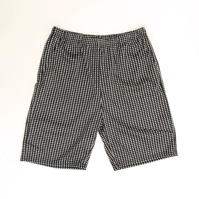 여성 블랙 체크 패턴 5부 반바지
