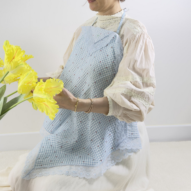 이든테라스 *고급케이스증정* 여성 앞치마 면 레이스 손수건 무릅덮개