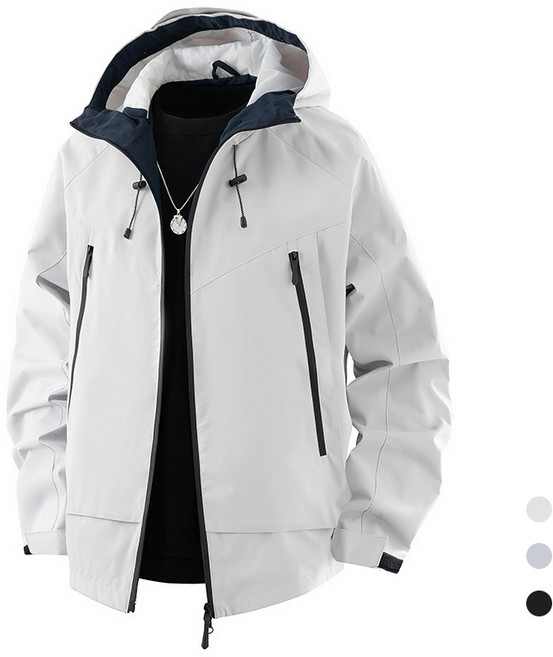 BLACK K7 남성 후드 바람막이 트레이닝 등산복 지퍼 방수자켓