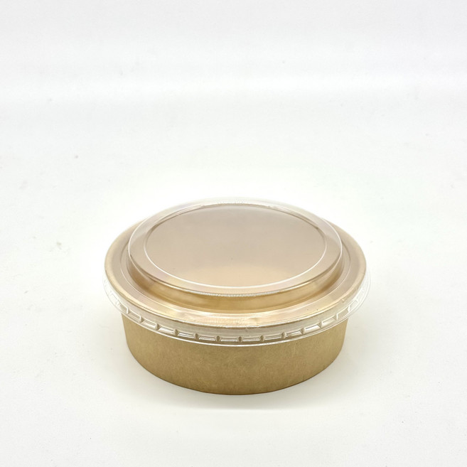 圓形牛皮紙一次性餐盒帶蓋 方便衛生, 1個, 50套