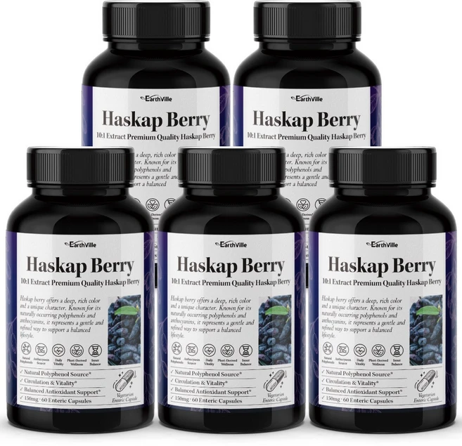 어스빌 하스카프 베리 고농축 장용성캡슐 분말 안토시아닌 1500mg, 5개, 60정 - 쿠팡