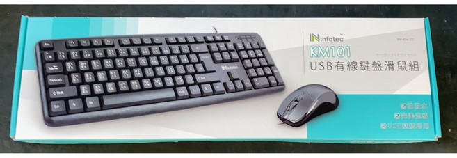 Ninfotec KM101 USB有線鍵盤滑鼠組 隨插即用 穩定耐用