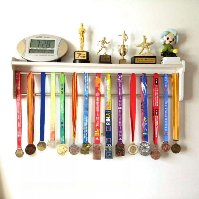 마라톤 거치대 메달 수상 보관함 축구 진열대 스포츠 메달걸이 트로피, 1개, 13x100cm