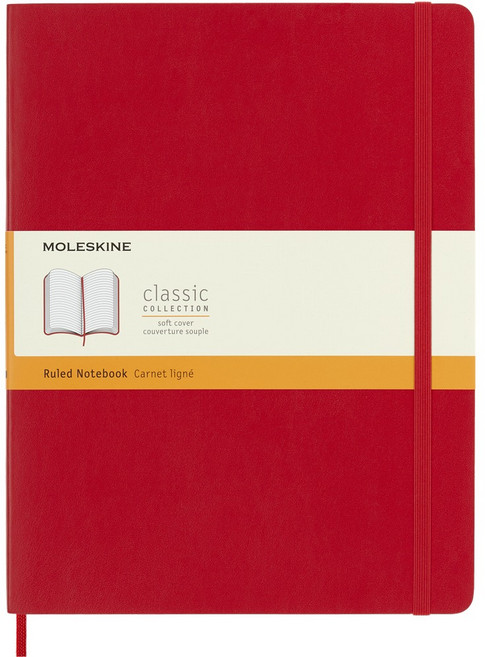 MOLESKINE 經典軟皮筆記本 - XL型/橫條, 紅, 1個