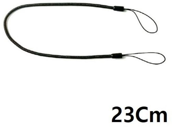 SPS883 볼펜 분실방지 양쪽끈 스프링 줄 스트랩 도난방지 - 벌크, 1개, 01 스프링 양쪽끈 검정 23Cm