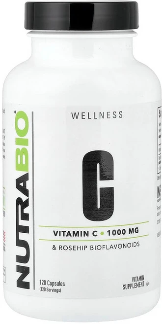 NutraBio 비타민C 및 로즈힙 바이오플라보노이드 캡슐 120정 NRB-51354, NutraBio, 비타민C 및 로즈힙 바이오플라보노이드, 1 - 쿠팡