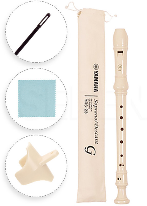 야마하 리코더 YRS-23 저먼식 소프라노 독일식 리코더, YRS-23G+클리닝스틱+클리닝스왑+핑거레스트, 1개