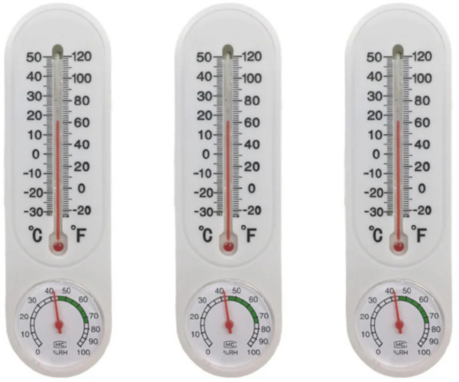 아날로그 온습도계, 혼합색상, 3개
