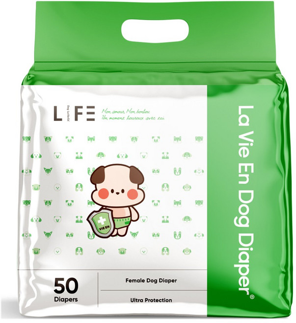 라비앙독 암컷 강아지 안심 기저귀 대용량 50매, 중형, 1개, 50개입