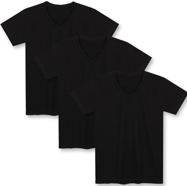 예스플러스 국내산 브이넥 무지 반팔면티 3P